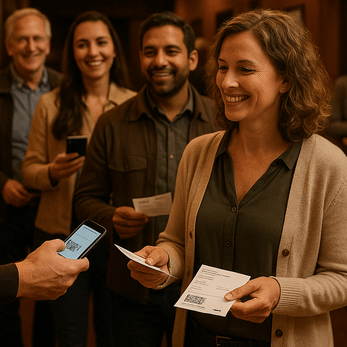 Photo controle d'accès des billets théâtre
